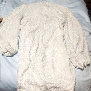 Shimmer white short dress